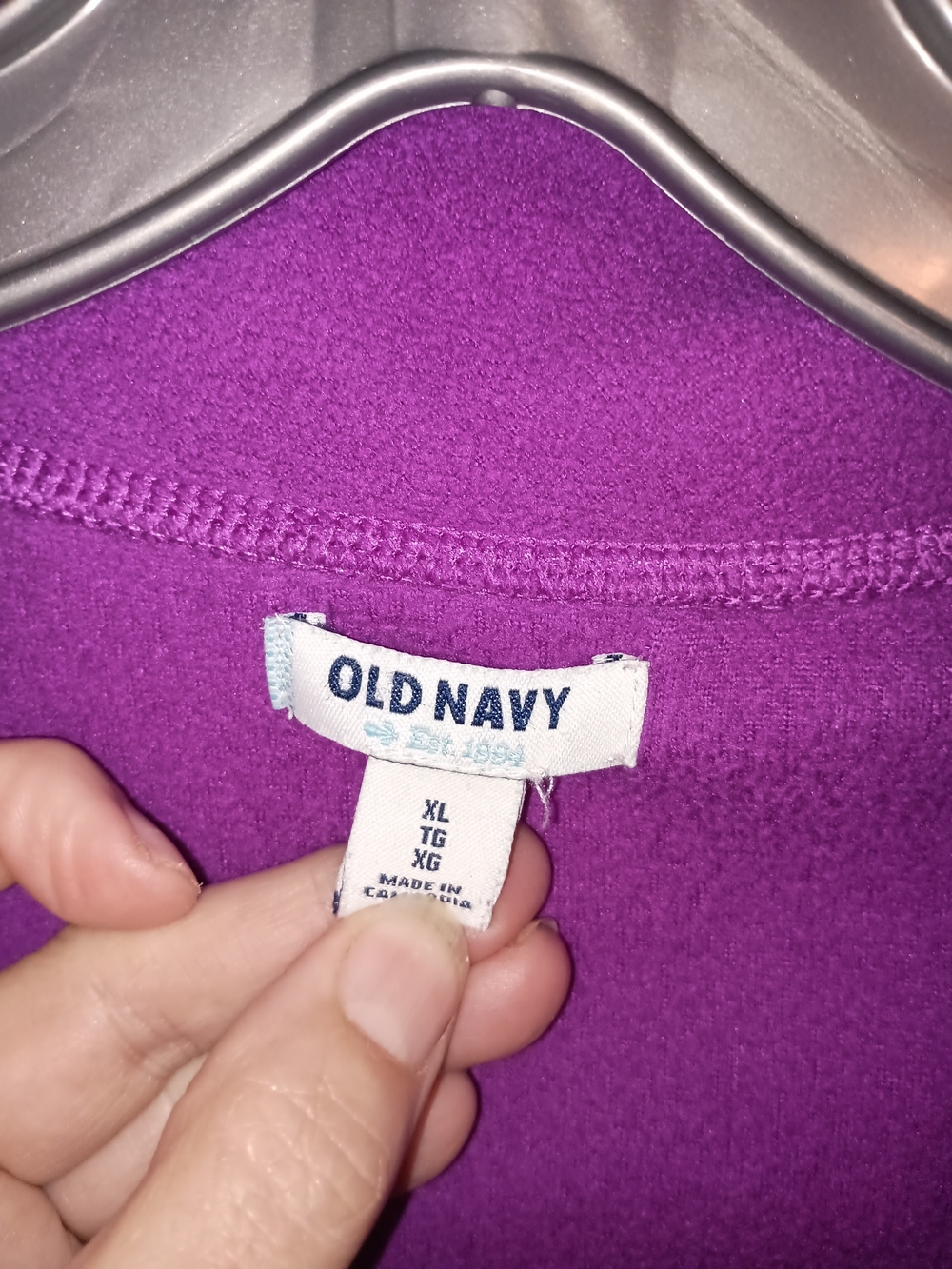 Old Navy Two-Tone Purple Half-Zip Fleece Pullover - Picture 2 of 3